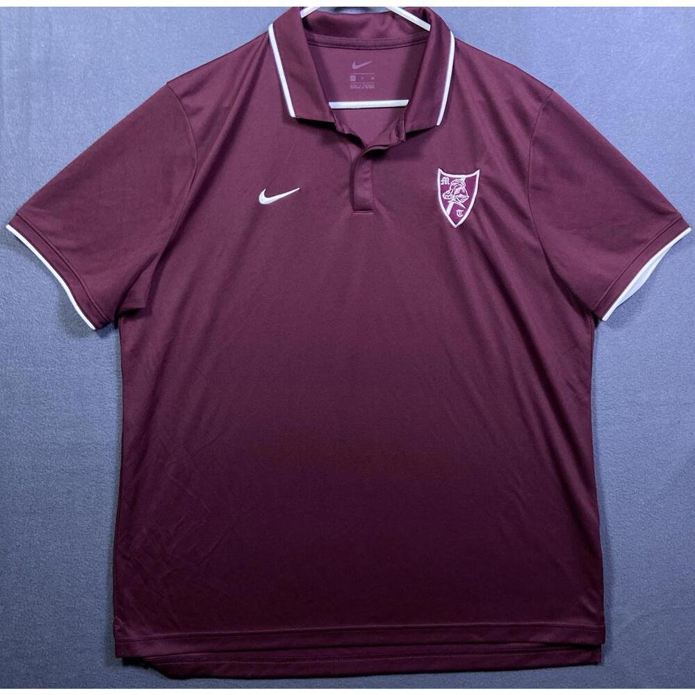 Nike Dri-Fit Mens Golf Polo Shirt XL Maroon Active Performance Knight Metro Tech
